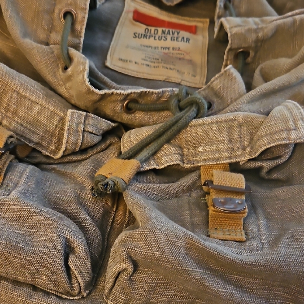 Old Navy Tan Surplus Heavy Canvas Army Gear Bag Back Pack